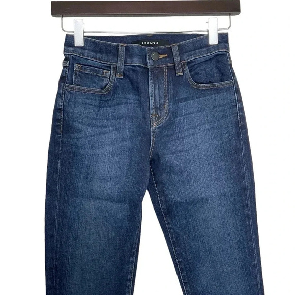 J Brand Mid Rise Skinny Jeans Size 24 Mesmeric Wash Released Step Hem - Picture 2 of 6